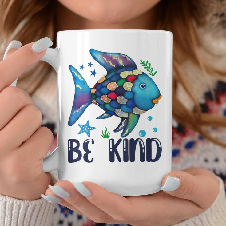 Be Kind Rainbow Fish Teacher Life Back To School Teaching Coffee Mug Unique Gifts