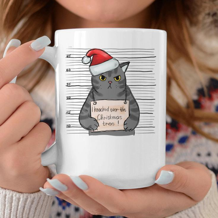 I Knocked Over The Christmas Tree Fat Cat Shot Coffee Mug Unique Gifts
