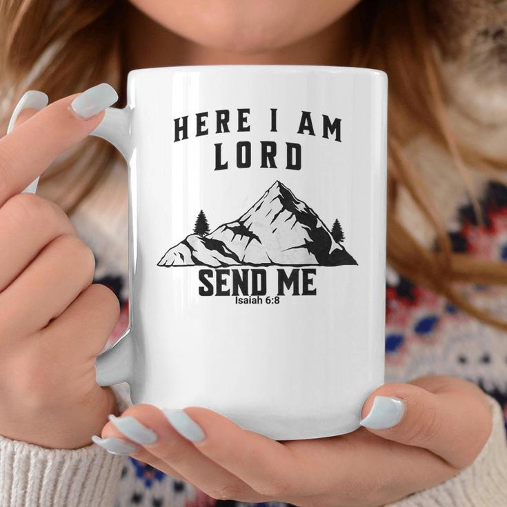 Here I Am Lord Send Me Christian Saying Coffee Mug | Mazezy