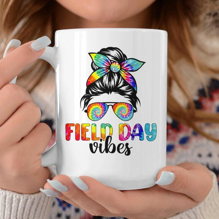 Messy Bun Field Day Vibes Tie Dye Teacher Kid Field Day 2023 Coffee Mug Unique Gifts
