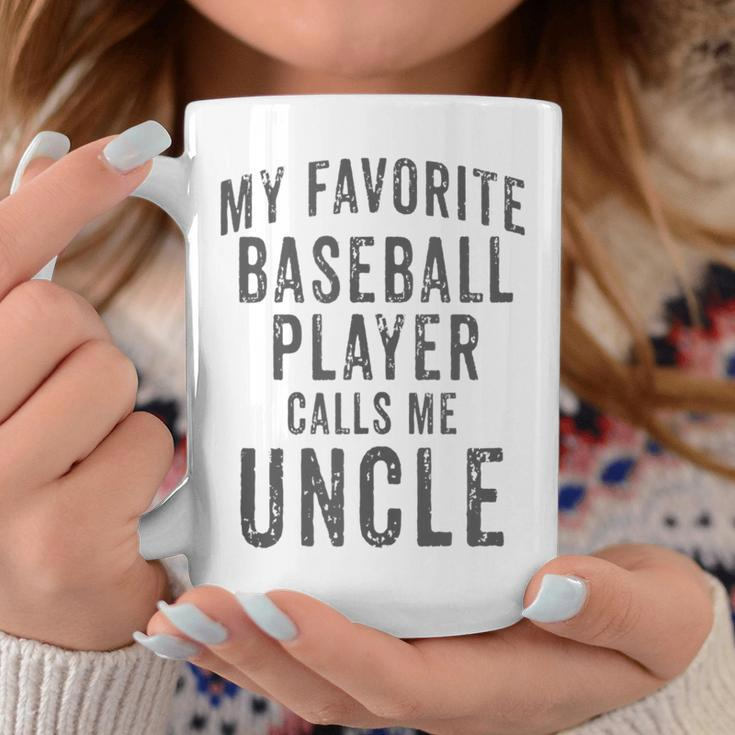 My Favorite Baseball Player Calls Me Uncle Vintage Design Coffee Mug Unique Gifts