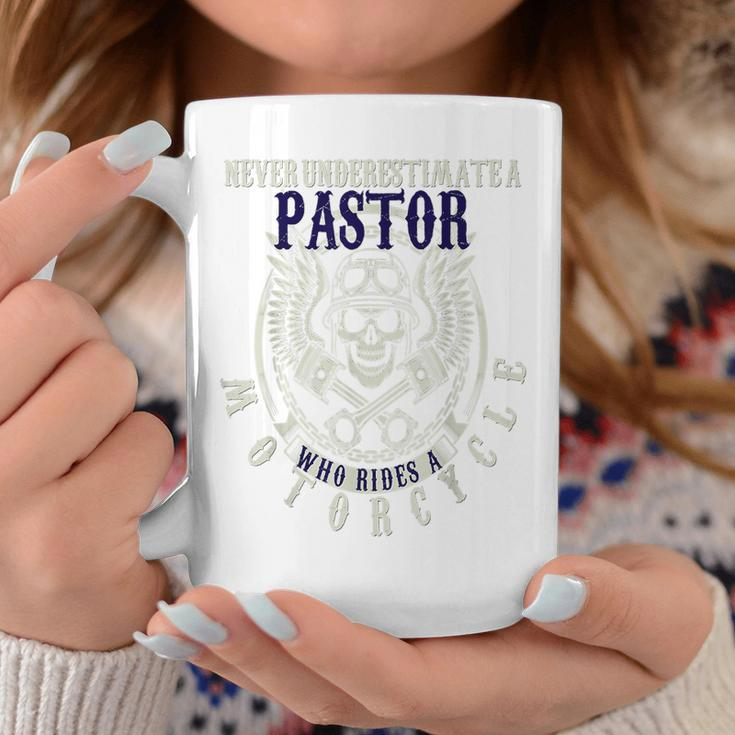 Never Underestimate A Pastor Who Rides Motorcycles Coffee Mug Funny Gifts