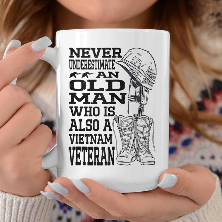 Never Underestimate An Old Man Vietnam Veteran Patriotic Dad Coffee Mug Funny Gifts
