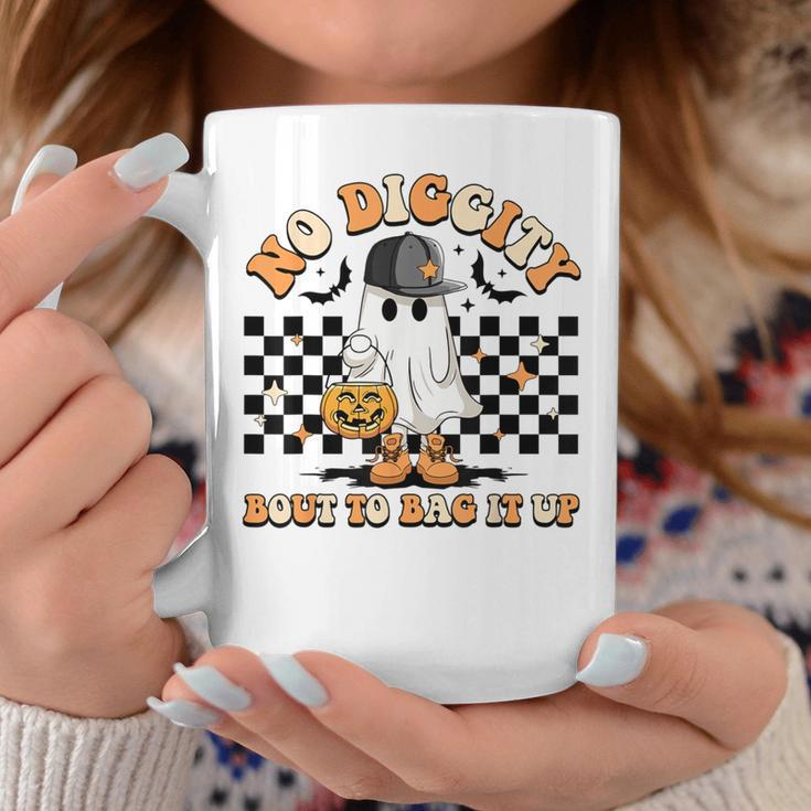 No Diggity Bout To Bag It Up Retro Halloween Spooky Season Coffee Mug Unique Gifts