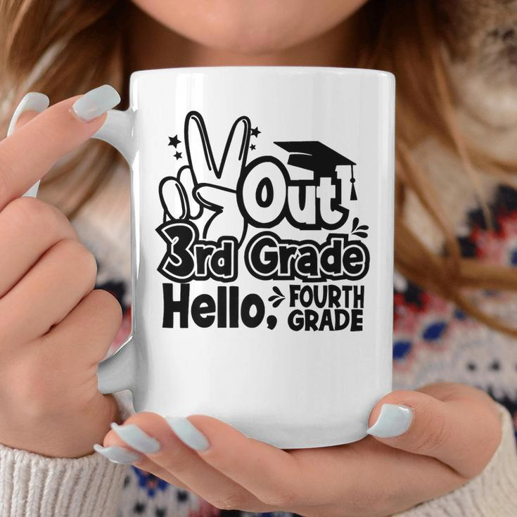 Peace Out 3Rd Grade Hello 4Th Grade Teacher Graduation Cap Coffee Mug Unique Gifts