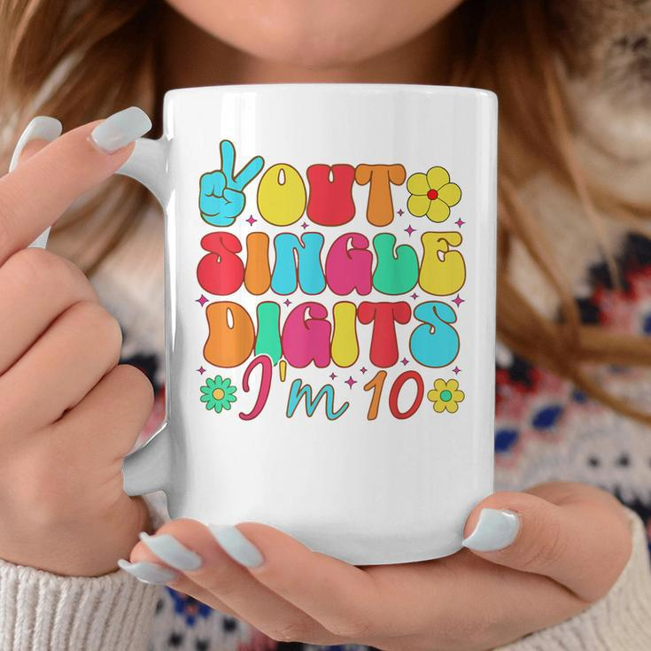 Peace Out Single Digits Im 10 Year Old 10Th Birthday Girl Coffee Mug Unique Gifts