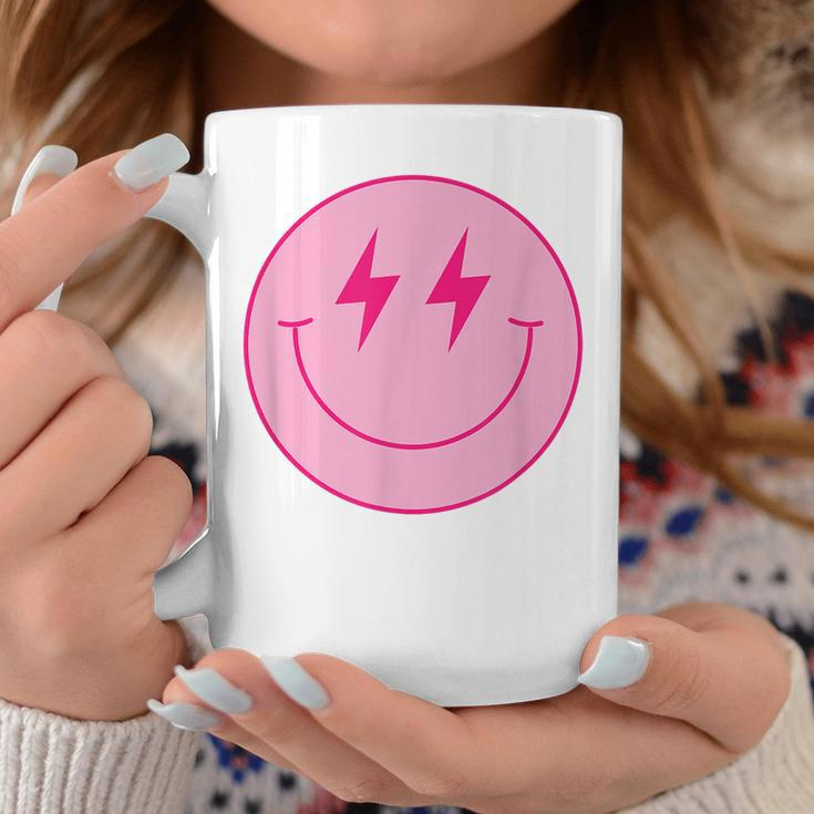 Pink Smile Face Cute Happy Lightning Smiling Face Coffee Mug Unique Gifts