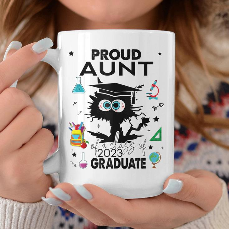 Proud Aunt Of A Class Of 2023 Graduate Cool Funny Black Cat Coffee Mug Unique Gifts
