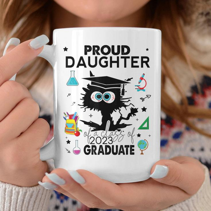 Proud Daughter Of A Class Of 2023 Graduate Funny Black Cat Coffee Mug Unique Gifts