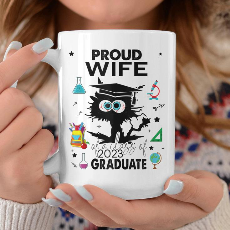 Proud Wife Of A Class Of 2023 Graduate Cool Funny Black Cat Coffee Mug Unique Gifts