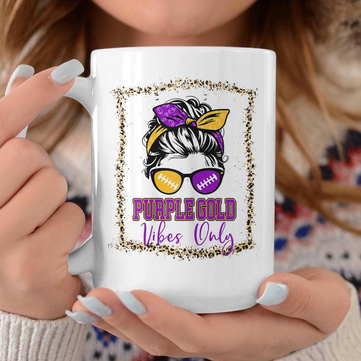 Purple Gold Vibes Only Football Leopard Football Coffee Mug Unique Gifts