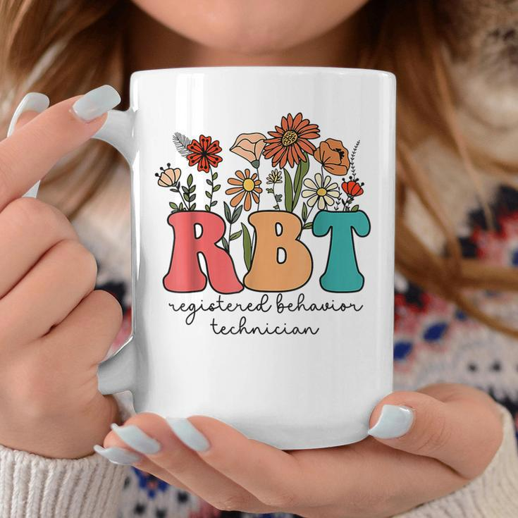 Registered Behavior Technician Rbt Retro Groovy Wildflowers Coffee Mug Unique Gifts