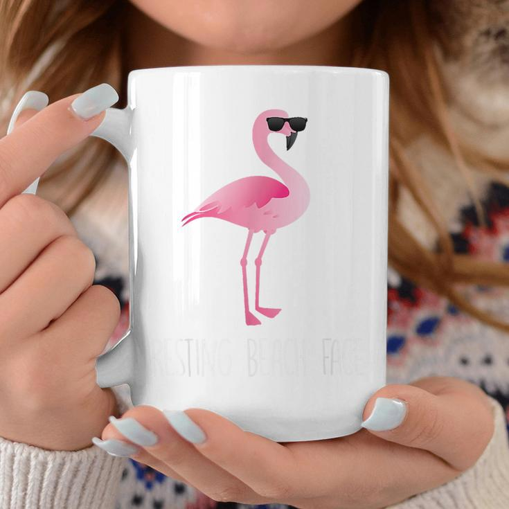 Resting Beach Face Funny With A Flamingo And Sunnies Coffee Mug Unique Gifts