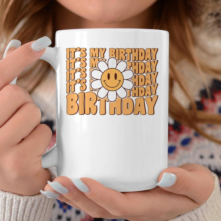 Retro My Birthday Groovy Birthday Flower Ns Girls Coffee Mug Funny Gifts