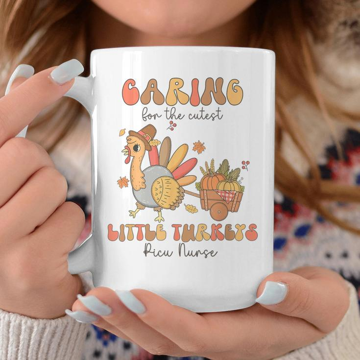 Retro Cutest Little Turkeys Picu Nurse Thanksgiving Fall Coffee Mug Unique Gifts