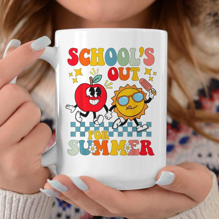 Retro Groovy Schools Out For Summer Graduation Teacher Kids Coffee Mug Unique Gifts
