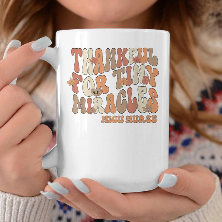 Retro Thankful For Tiny Miracles Thanksgiving Nicu Nurse Coffee Mug Funny Gifts