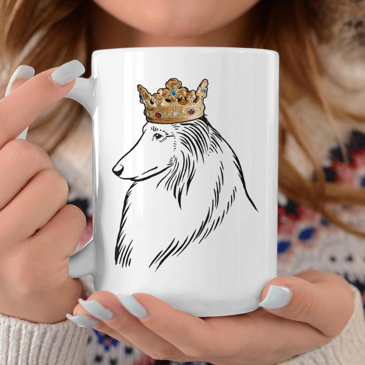 Rough Collie Dog Wearing Crown Coffee Mug Unique Gifts