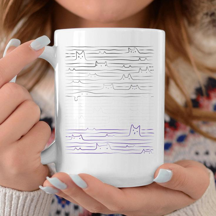 Subtle Asexual Pride Flag For Cat Lovers - Asexuality Ace Coffee Mug Unique Gifts