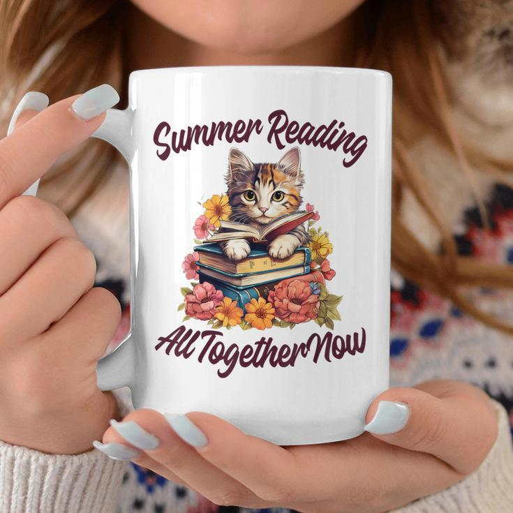 Summer Reading All Together 2023 Cat Books Now Library Coffee Mug Unique Gifts