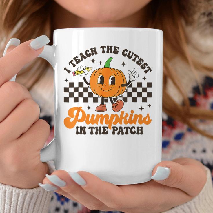 I Teach The Cutest Pumpkins In The Patch Groovy Teacher Fall Coffee Mug Unique Gifts