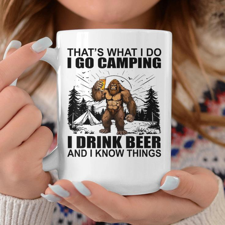 That's What I Do I Go Camping I Drink Beer And I Know Things Coffee Mug Unique Gifts