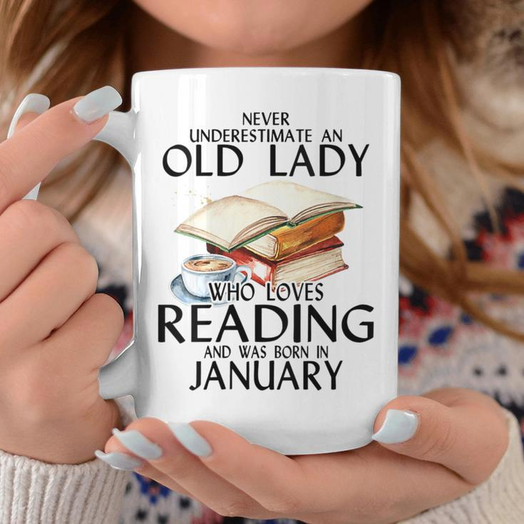 Never Underestimate An Old Lady Who Loves Reading January Coffee Mug Funny Gifts
