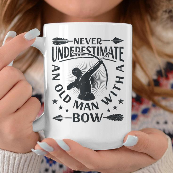 Never Underestimate An Old Man With A Bow Archery Archer Men Coffee Mug Personalized Gifts
