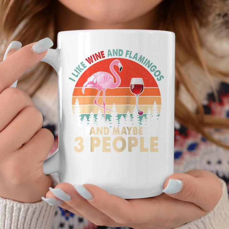 Vintage Retro I Like Wine And Flamingos Maybe 3 People Lover Coffee Mug Unique Gifts