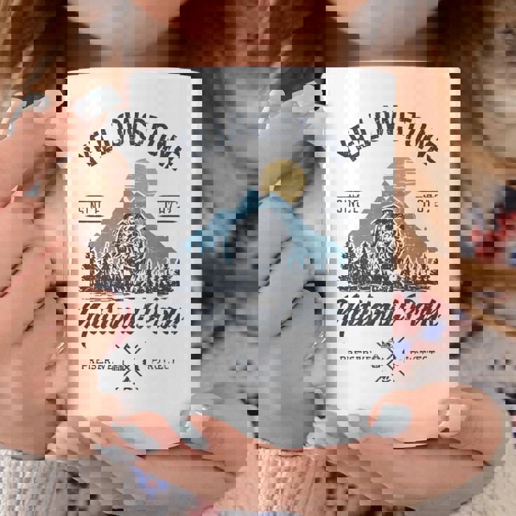 Vintage Retro Yellowstone National Park Hiking Coffee Mug Personalized Gifts