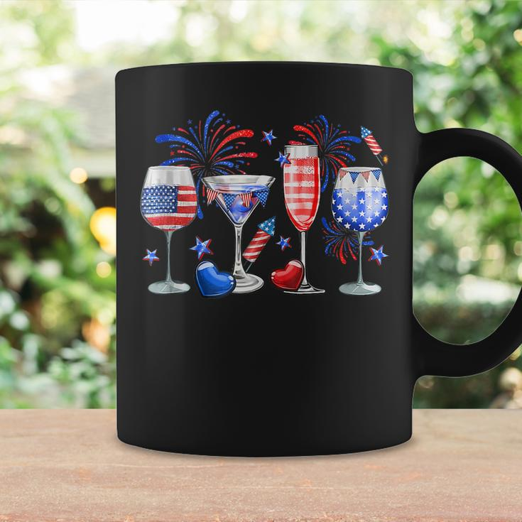 4Th Of July Wine Glasses Independence Day American Flag Coffee Mug Gifts ideas