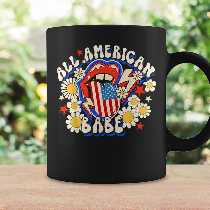 All American Retro Flower Babe 4Th Of July Usa Lip Patriotic Coffee Mug Gifts ideas
