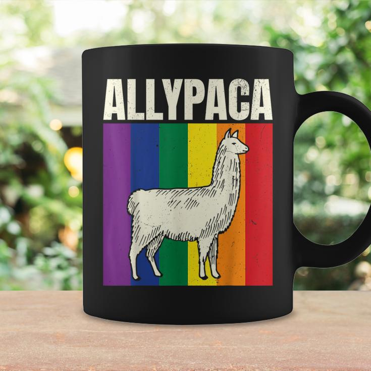 Allypaca Rainbow Alpaca Pun Gay Pride Ally Lgbt Joke Flag Coffee Mug Gifts ideas