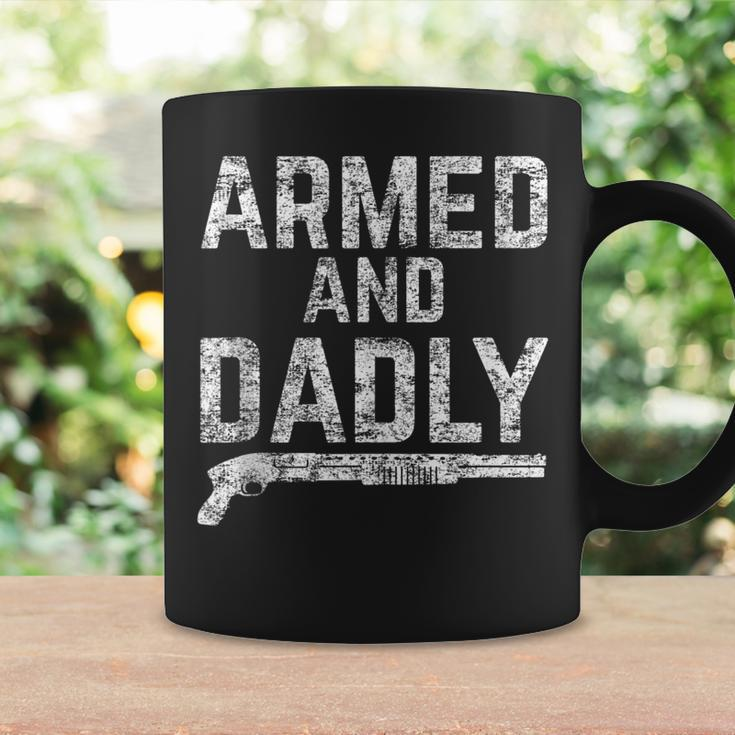 Armed And Dadly Funny Armed Dad Pun Deadly Father Joke Coffee Mug Gifts ideas