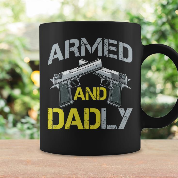 Armed And Dadly Funny Armed Dad Pun Deadly Fathers Day Coffee Mug Gifts ideas
