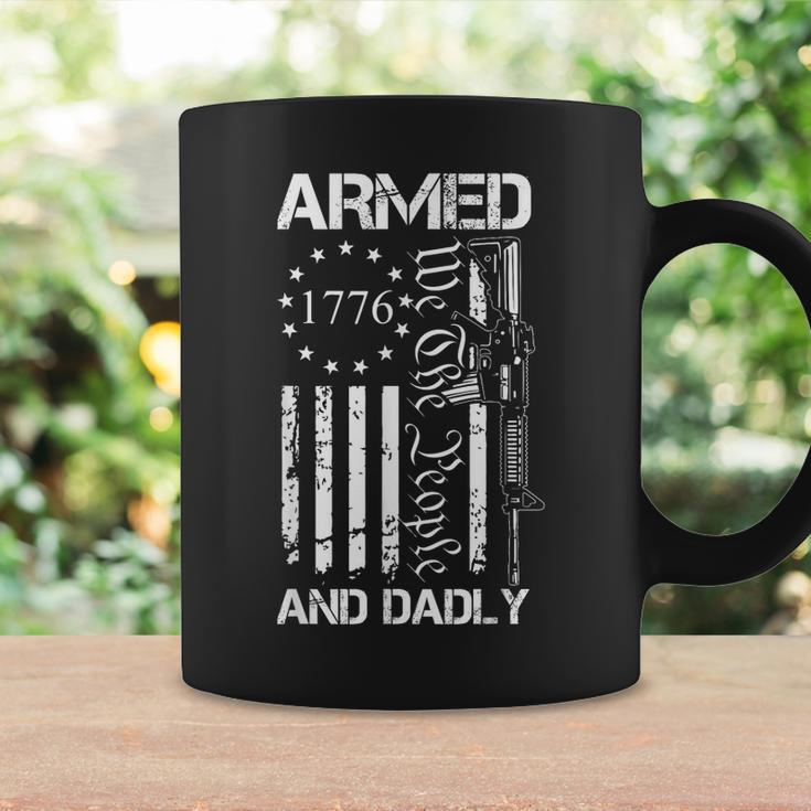 Armed And Dadly Funny Deadly Father For Fathers Day Usa Flag Coffee Mug Gifts ideas