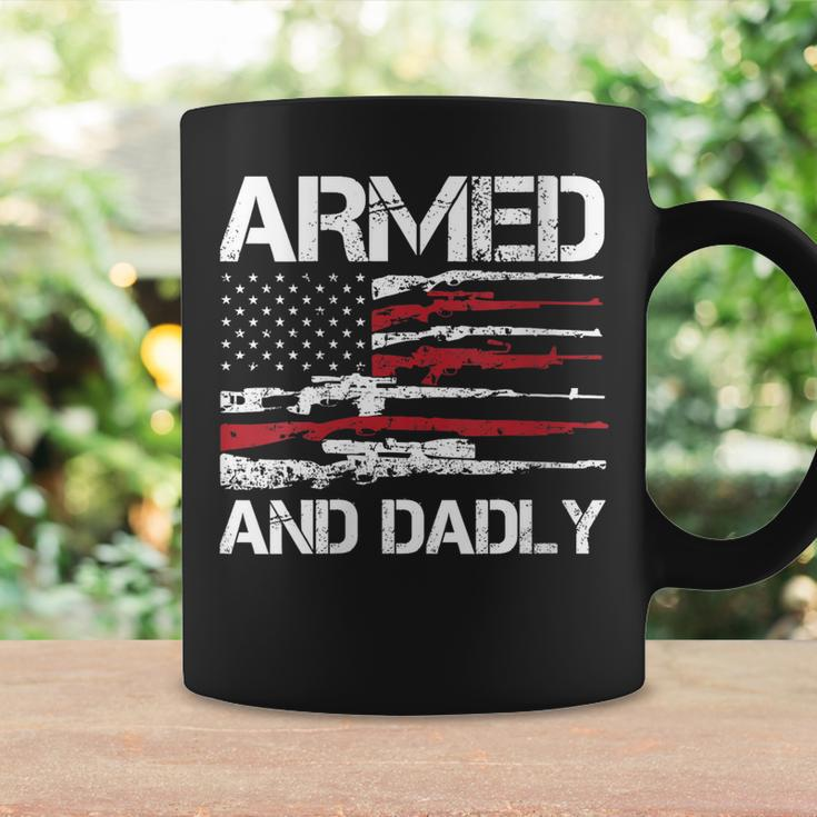 Armed And Dadly Funny Deadly Father For Fathers Day Usa Flag Coffee Mug Gifts ideas