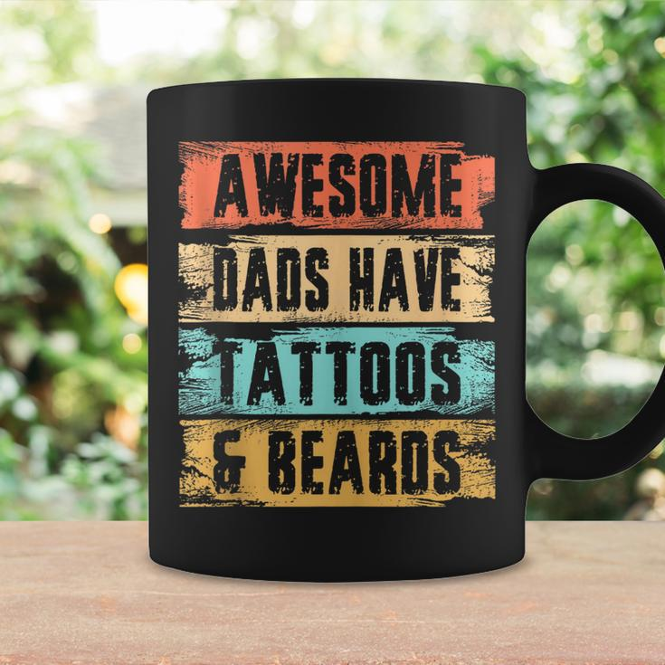 Awesome Dads Have Tattoos And Beards Vintage Fathers Day Men Coffee Mug Gifts ideas
