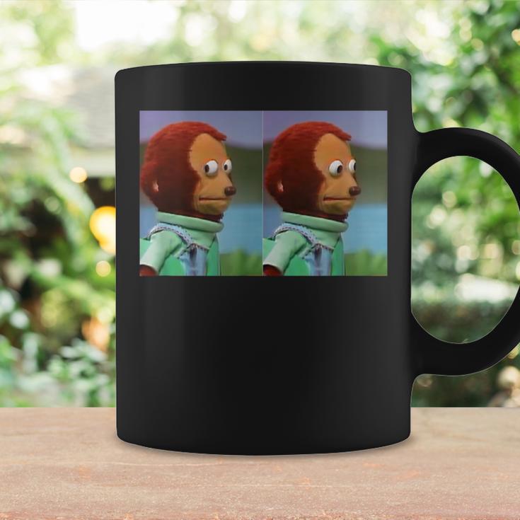 Awkward Look Meme Monkey Puppet Meme Coffee Mug | Mazezy