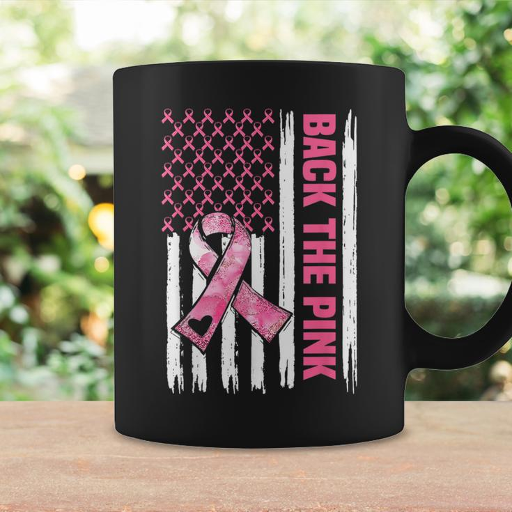 Back The Pink Warrior Flag American Breast Cancer Awareness Breast Cancer Awareness Funny Gifts Coffee Mug Gifts ideas