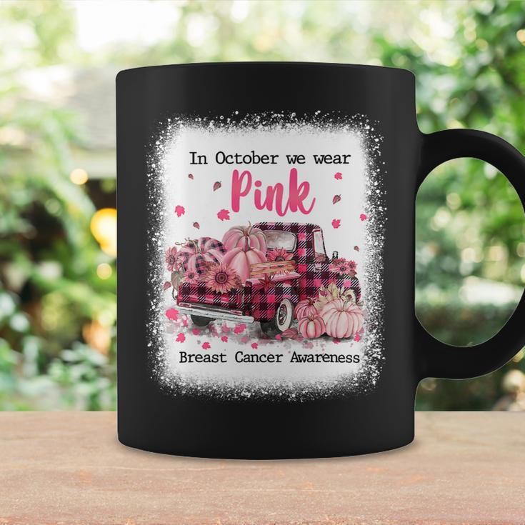 Bc Breast Cancer Awareness In October We Wear Pink Autumn Truck Breast Cancer Bleached Cancer Coffee Mug Gifts ideas