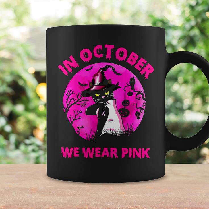 Bc Breast Cancer Awareness In October We Wear Pink Breast Cancer Awareness Cat Cancer Coffee Mug Gifts ideas