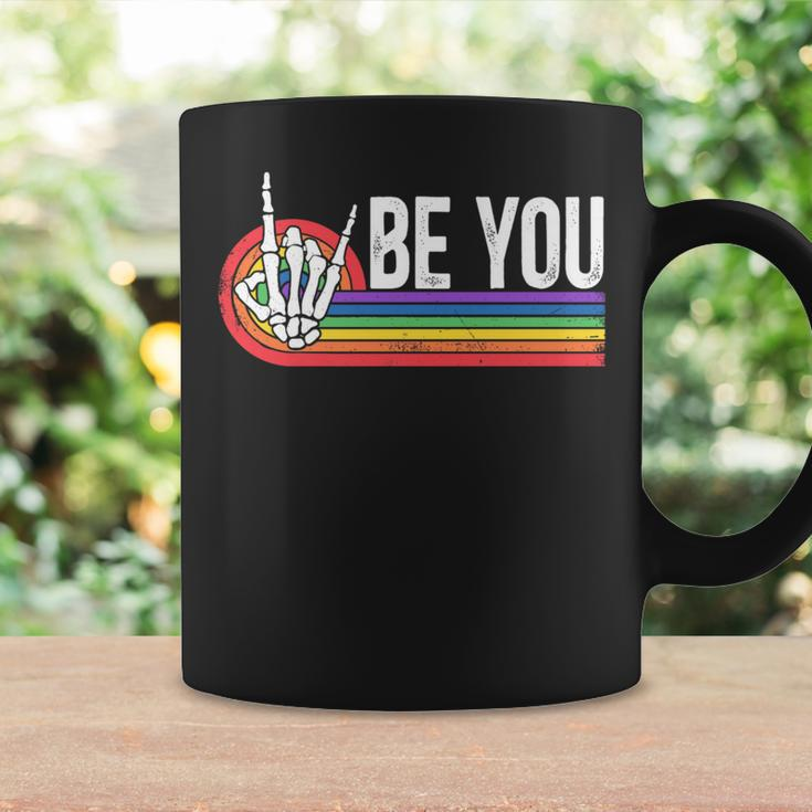 Be You Lgbtq Rainbow Skeleton Hands Gay Pride Protect Trans Coffee Mug Gifts ideas