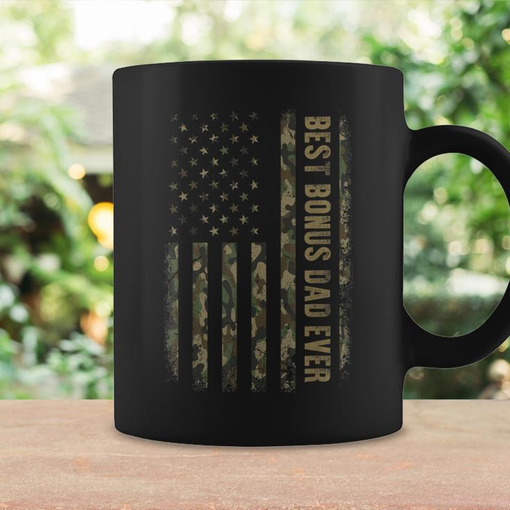 Best Bonus Dad Ever Camouflage American Flag Fathers Day Coffee Mug Gifts ideas