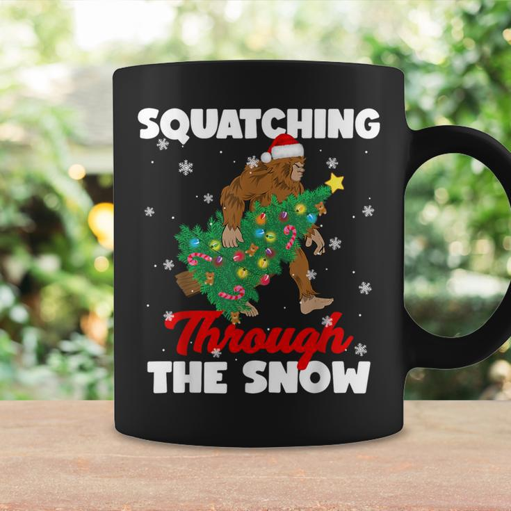 Bigfoot Squatching Through The Snow Sasquatch Christmas Xmas Coffee Mug Gifts ideas