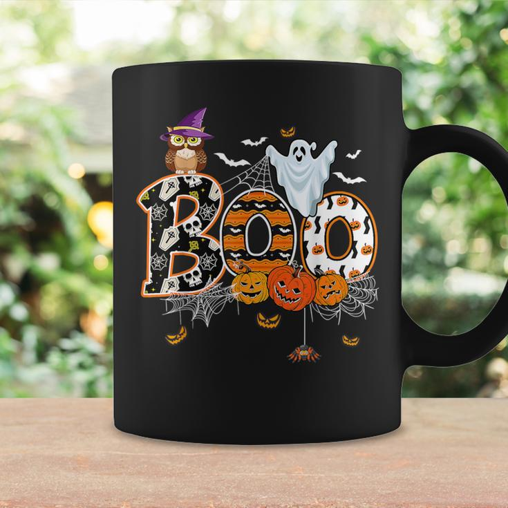 Boo Creepy Owl Pumpkin Ghost Halloween Costume Coffee Mug Gifts ideas
