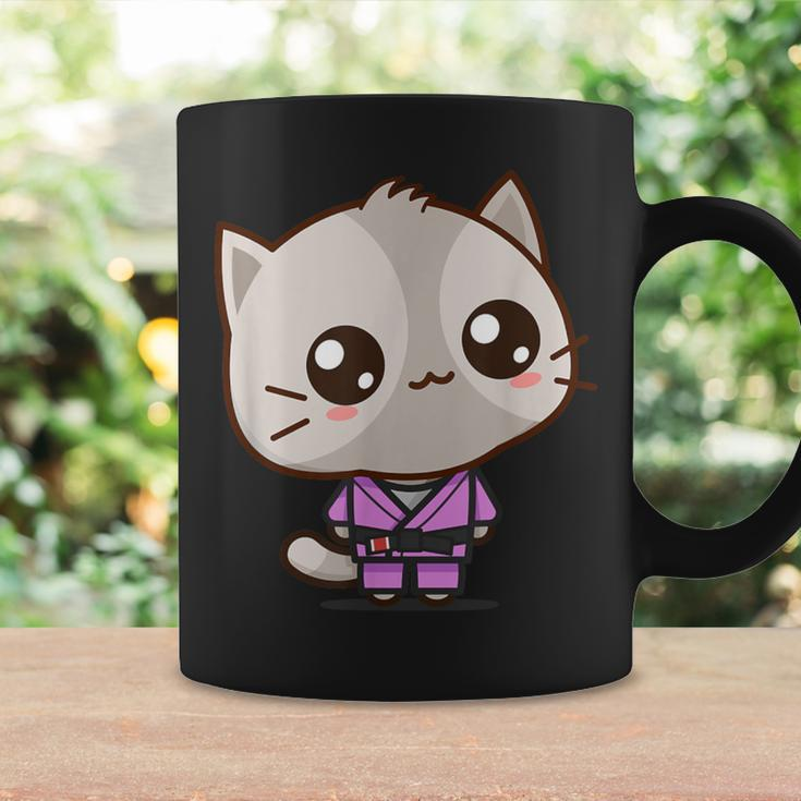 Brazilian Jiu Jitsu Black Belt Combat Sport Cute Kawaii Cat Coffee Mug Gifts ideas