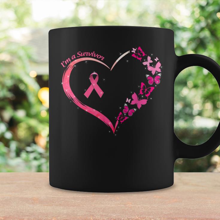 Breast Cancer I'm A Survivor Pink Butterfly Heart Awareness Coffee Mug Gifts ideas