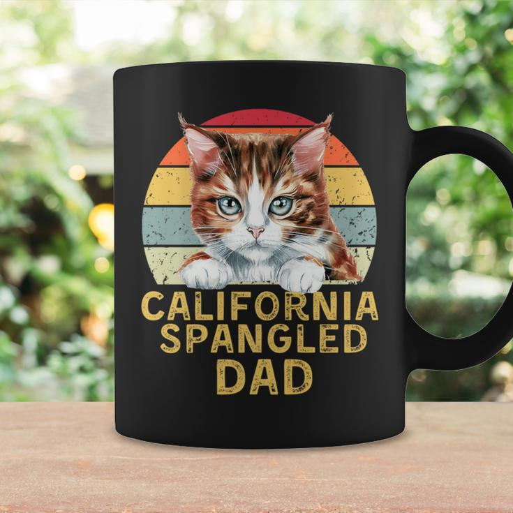 California Spangled Cat Dad Retro Cats Heartbeat Coffee Mug Gifts ideas