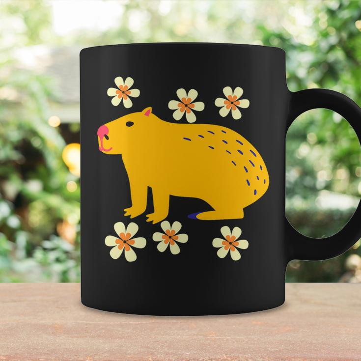 Capybara Flower Lovers Funny Animal Pet Cute Cartoon Comic Coffee Mug Gifts ideas
